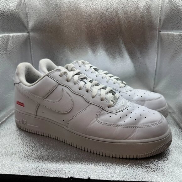 Size 12 Nike Air Force 1 Low Supreme Mens‎ White Athletic Sneaker CU9225-100 main image 11
